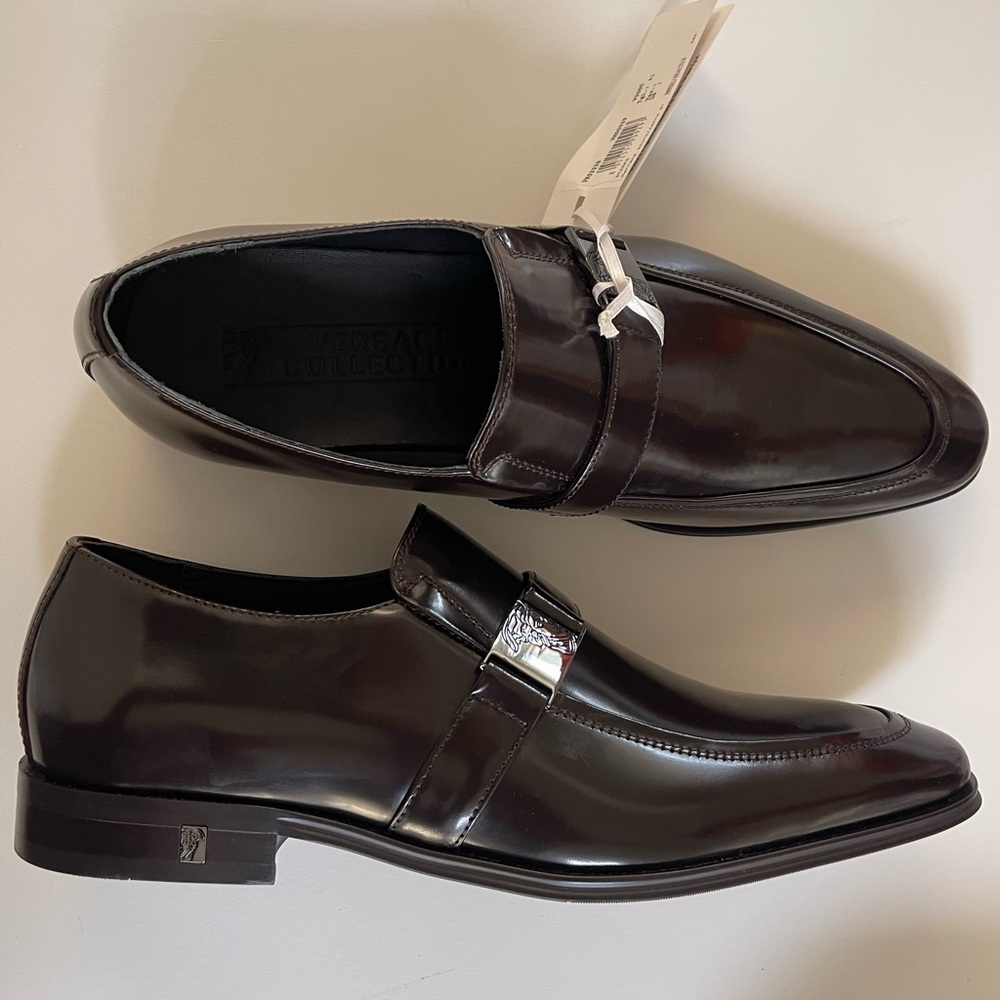 Versace men’s brown dress shoes